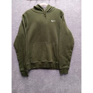 Nike Olive Green Hoodie Men M Small Swoosh Pullover Kangaroo‎ Pocket